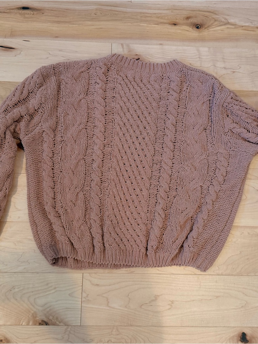 Lumiere Rose Cable Knit Crewneck Sweater - Picture 4 of 9
